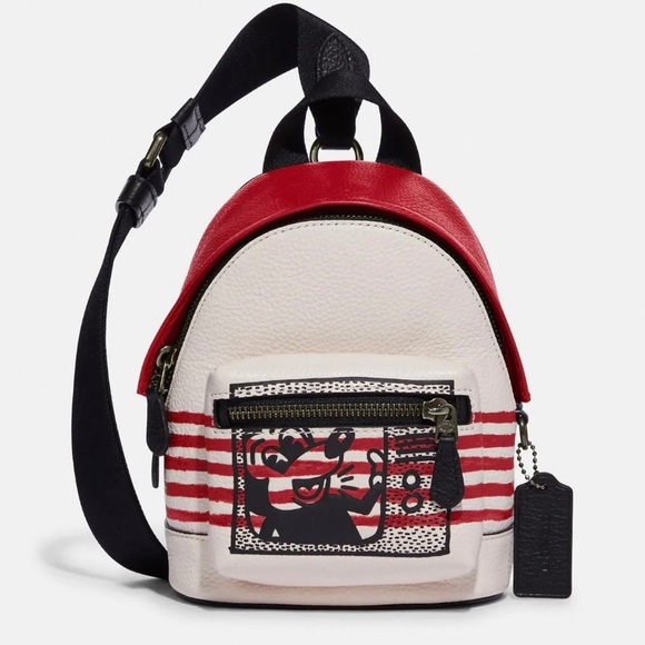 Authentic COACH Pebbled leather L.Edition Mickey Mouse small backpack/Crossbody - Picture 2 of 12